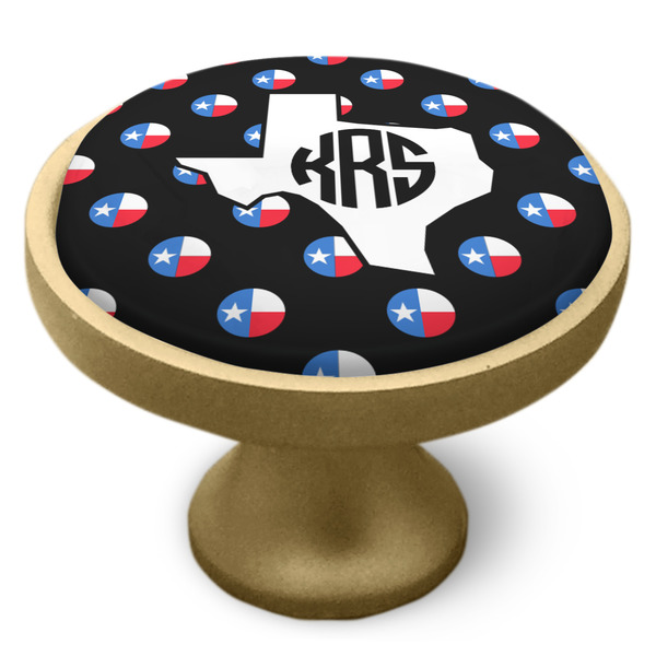Texas Polka Dots Cabinet Knob - Gold - Side