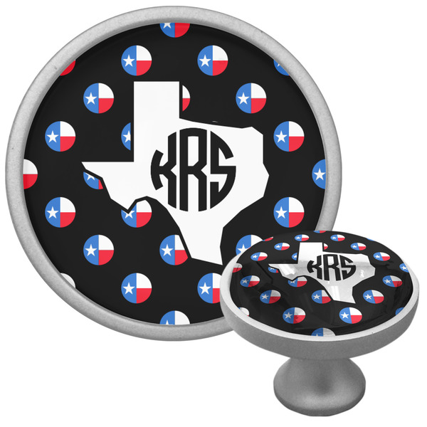 Custom Texas Polka Dots Cabinet Knob (Silver) (Personalized)