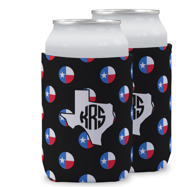 Custom Texas Polka Dots Can Cooler (12 oz) w/ Monogram
