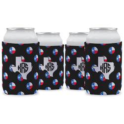 Texas Polka Dots Can Cooler (12 oz) - Set of 4 w/ Monogram