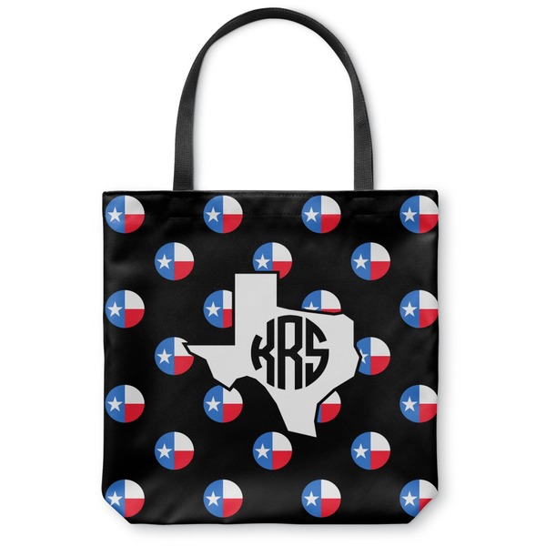 Custom Texas Polka Dots Canvas Tote Bag - Large - 18"x18" (Personalized)