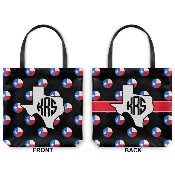 Texas Polka Dots Canvas Tote - Front and Back