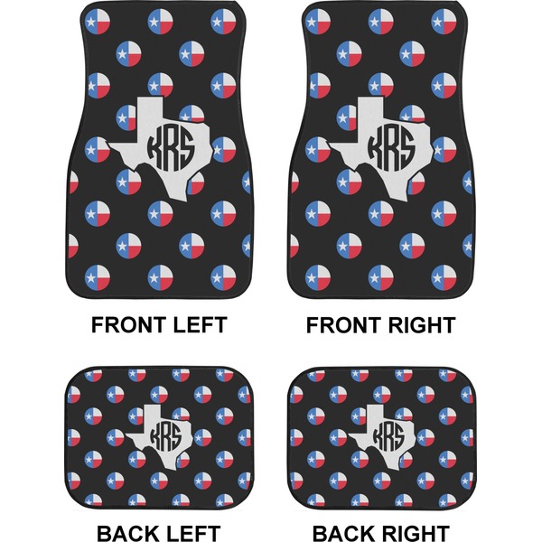 Texas Polka Dots Car Floor Mats Set (2F + 2B)