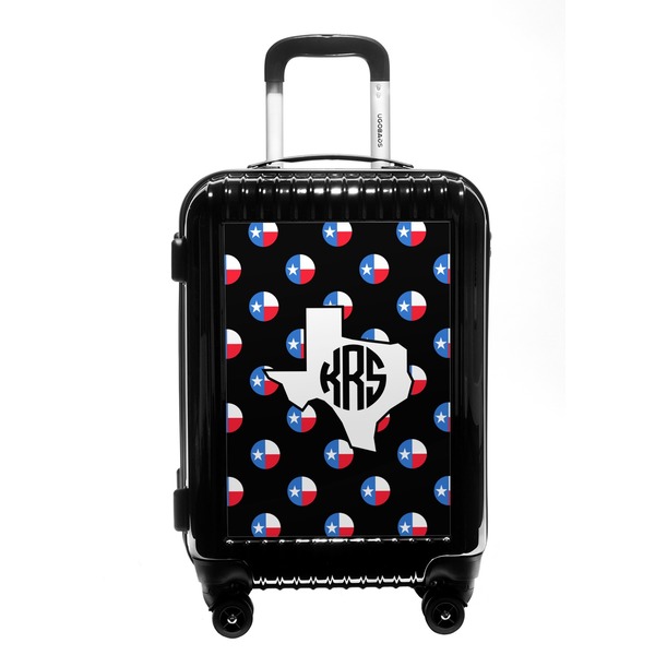 Custom Texas Polka Dots Carry On Hard Shell Suitcase (Personalized)