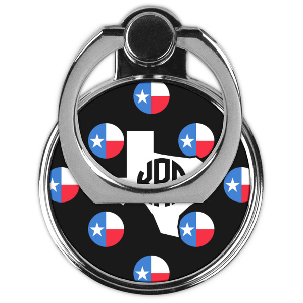 Texas Polka Dots Cell Phone Ring Stand & Holder - Front (Collapsed)