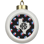 Texas Polka Dots Ceramic Ball Ornament (Personalized)