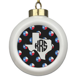 Texas Polka Dots Ceramic Ball Ornament (Personalized)