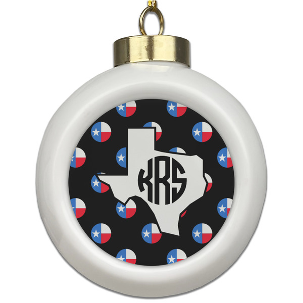 Custom Texas Polka Dots Ceramic Ball Ornament (Personalized)