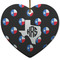 Texas Polka Dots Ceramic Flat Ornament - Heart (Front)