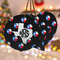Texas Polka Dots Ceramic Ornament w/ Monogram