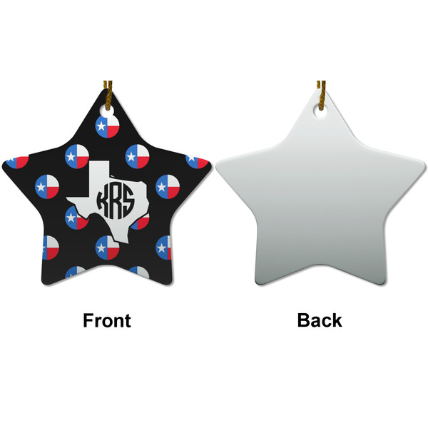 Texas Polka Dots Ceramic Flat Ornament - Star Front & Back (APPROVAL)