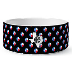 Texas Polka Dots Ceramic Dog Bowl (Personalized)
