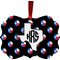 Texas Polka Dots Metal Frame Ornament - Double Sided w/ Monogram
