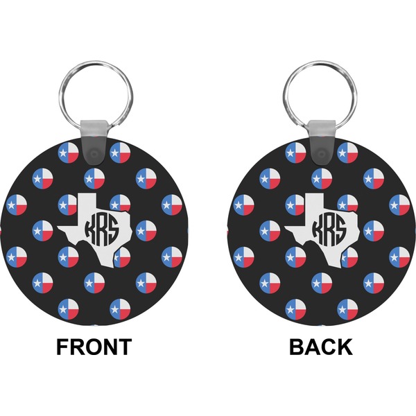 Texas Polka Dots Circle Keychain (Front + Back)