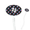 Texas Polka Dots Clear Plastic 7" Stir Stick - Oval - Closeup