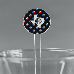Texas Polka Dots 7" Round Plastic Stir Sticks - Clear (Personalized)