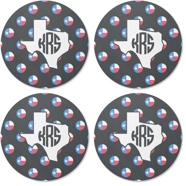 Texas Polka Dots Coaster Round Rubber Back - Apvl