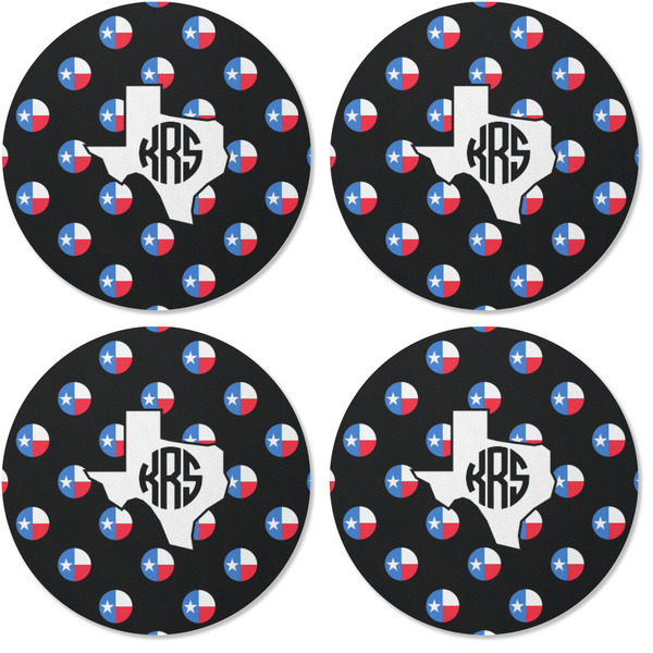 Texas Polka Dots Coaster Round Rubber Back - Apvl