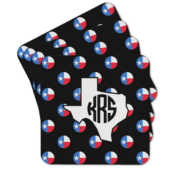 Custom Texas Polka Dots Cork Coaster - Set of 4 w/ Monogram