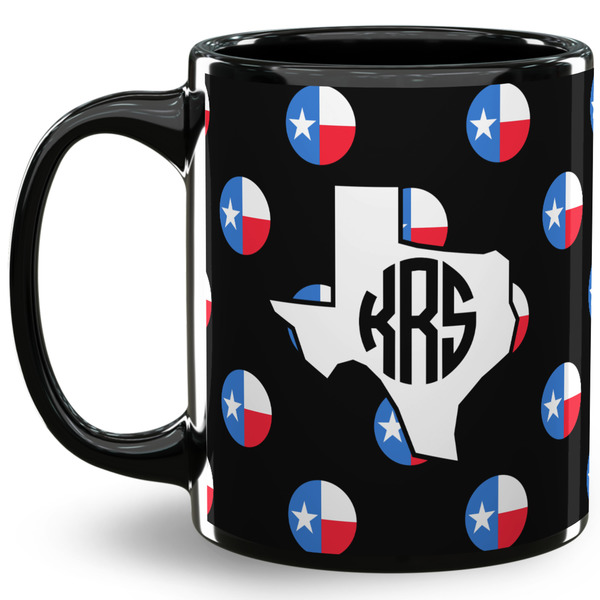 Custom Texas Polka Dots 11 Oz Coffee Mug - Black (Personalized)
