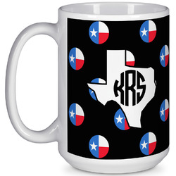 Texas Polka Dots 15 Oz Coffee Mug - White (Personalized)