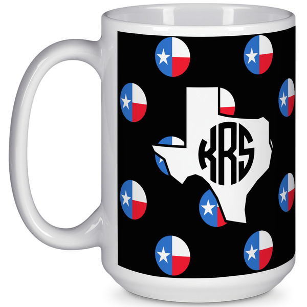 Custom Texas Polka Dots 15 Oz Coffee Mug - White (Personalized)