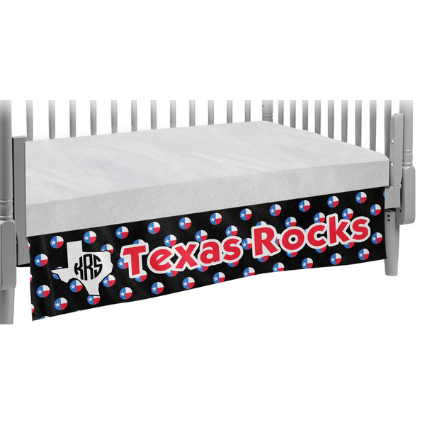 Custom Texas Polka Dots Crib Skirt w/ Monogram