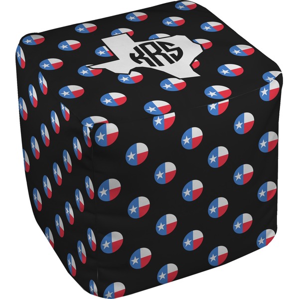 Custom Texas Polka Dots Cube Pouf Ottoman - 13" (Personalized)