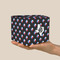 Texas Polka Dots Cube Favor Gift Box - On Hand - Scale View