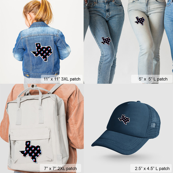Texas Polka Dots Custom Shape Iron On Patches - LIFESTYLE