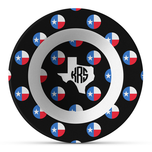 Custom Texas Polka Dots Plastic Bowl - Microwave Safe - Composite Polymer (Personalized)