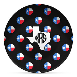 Texas Polka Dots Microwave Safe Plastic Plate - Composite Polymer (Personalized)