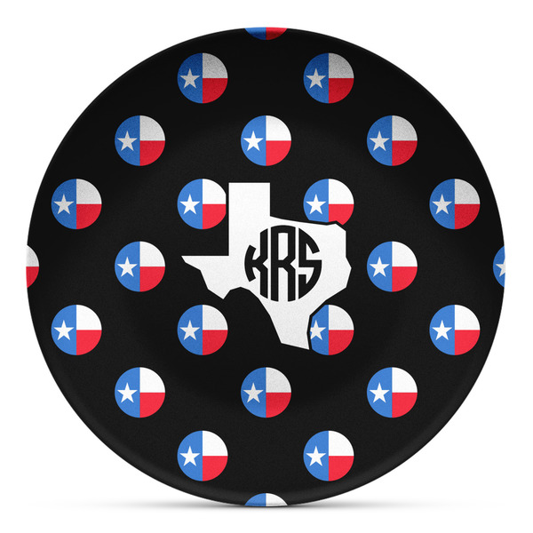 Custom Texas Polka Dots Microwave Safe Plastic Plate - Composite Polymer (Personalized)