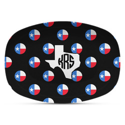 Texas Polka Dots Plastic Platter - Microwave & Oven Safe Composite Polymer (Personalized)