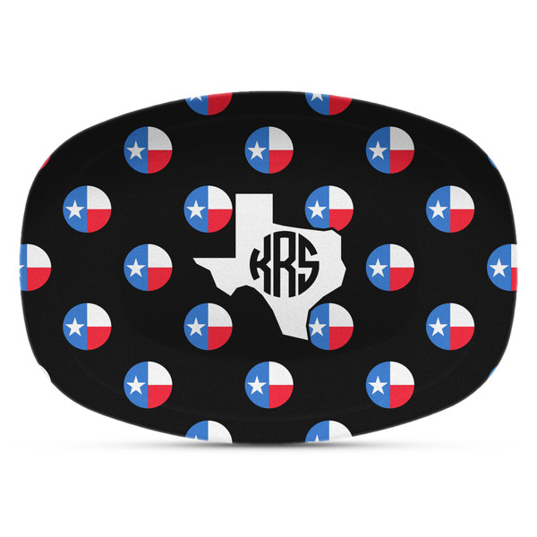 Custom Texas Polka Dots Plastic Platter - Microwave & Oven Safe Composite Polymer (Personalized)