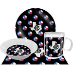 Texas Polka Dots Dinner Set - Single 4 Pc Setting w/ Monograms
