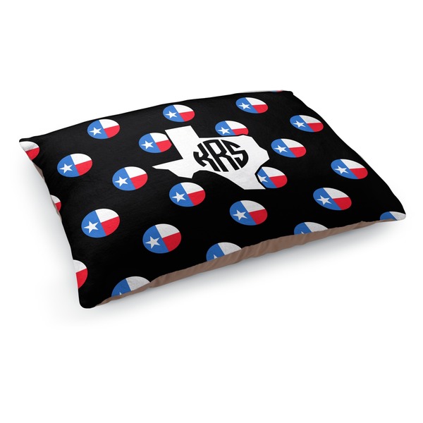 Custom Texas Polka Dots Dog Bed - Medium w/ Monogram