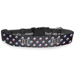 Texas Polka Dots Deluxe Dog Collar - Double Extra Large (20.5" to 35") (Personalized)