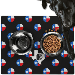 Texas Polka Dots Dog Food Mat - Large w/ Monogram