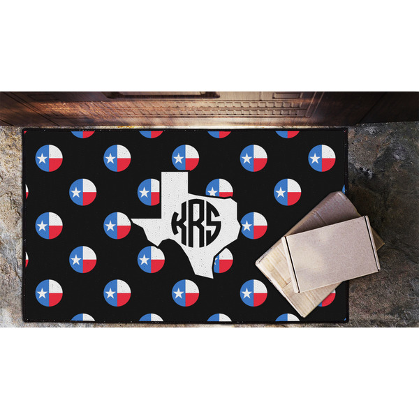 Texas Polka Dots Door Mat - LIFESTYLE (Lrg)