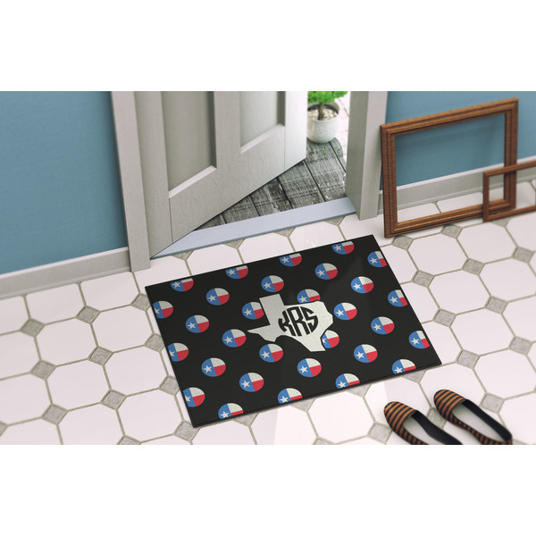 Texas Polka Dots Door Mat Lifestyle