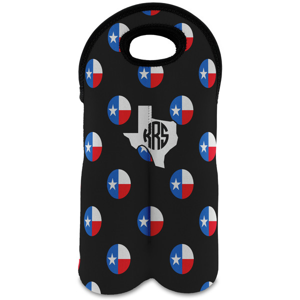 Custom Texas Polka Dots Wine Tote Bag (2 Bottles) (Personalized)