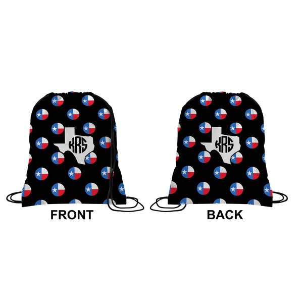 Texas Polka Dots Drawstring Backpack Front & Back Small