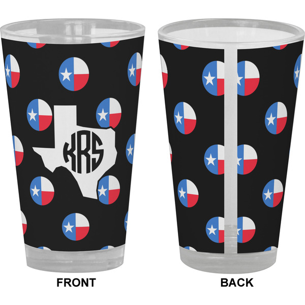 Texas Polka Dots Pint Glass - Full Color - Front & Back Views