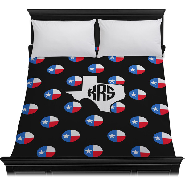 Texas Polka Dots Duvet Cover - Queen - On Bed - No Prop