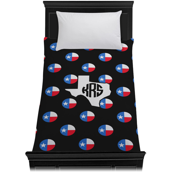 Texas Polka Dots Duvet Cover - Twin - On Bed - No Prop