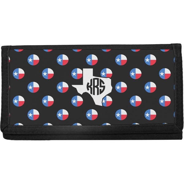 Custom Texas Polka Dots Canvas Checkbook Cover (Personalized)