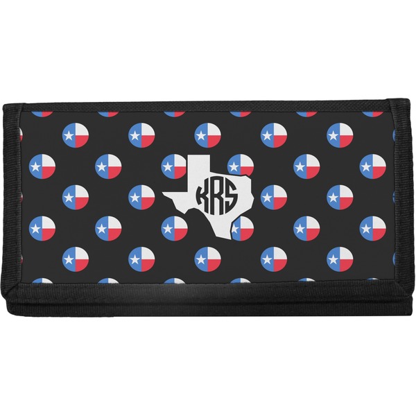 Custom Texas Polka Dots Canvas Checkbook Cover (Personalized)