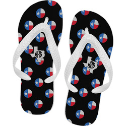 Texas Polka Dots Flip Flops - Large (Personalized)