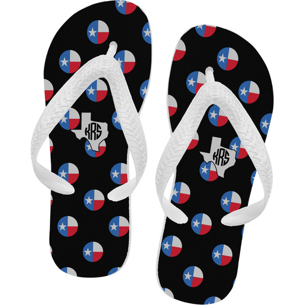 Custom Texas Polka Dots Flip Flops - Large (Personalized)